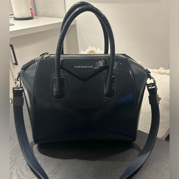 Givenchy Handbags - BNWT - SMALL GIVENCHY ANTIGONA - DARK NAVY TEXTURED PATENT LEATHER